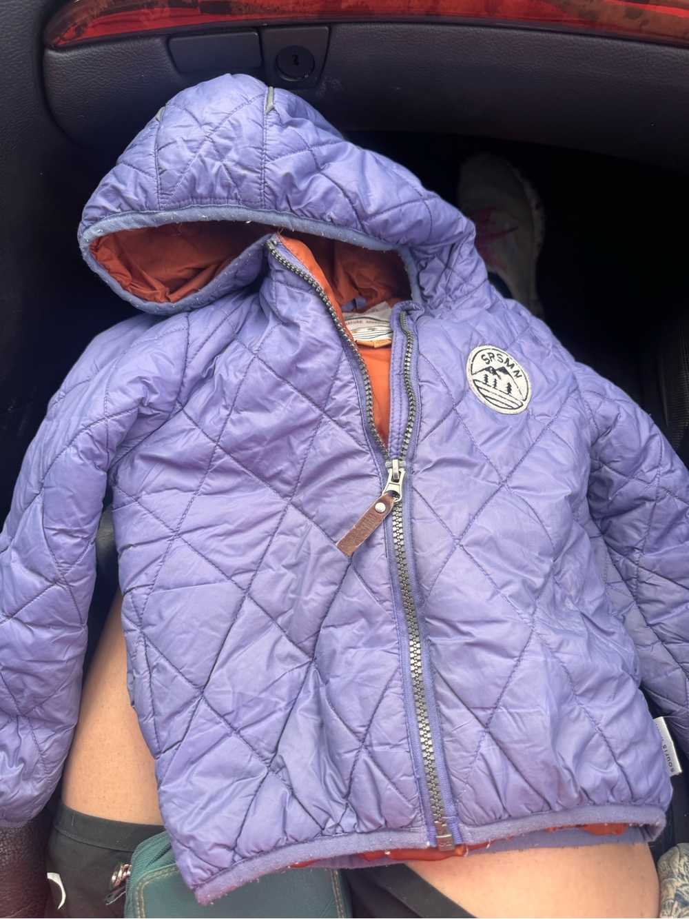 Souris Mini Quilted Hooded Puffer Jacket in purple size 2-3 - Picture 2 of 8